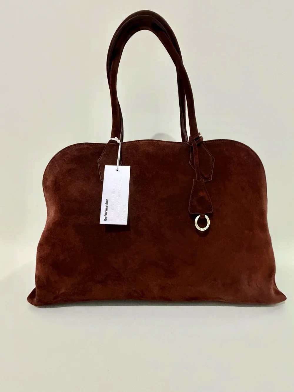REFORMATION Seraphina Suede Tote - Espresso Suede